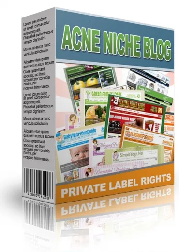 eCover representing Acne Niche Blog  with Private Label Rights