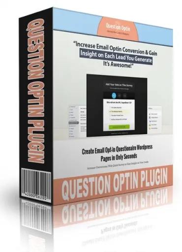 eCover representing Question Optin Plugin  with Personal Use Rights